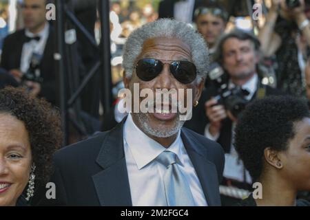 Morgan Freeman sul tappeto rosso al Festival di Cannes 2005. | Morgan Freeman sur le tapis rouge du Festival de Cannes en 2005. 20/05/2005 Foto Stock