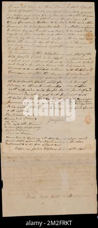 Deed of property in Wellfleet sold to Allen Freeman of Wellfleet by Joseph Hatch of Wellfleet ,. Stanley Smith Deed Collection Stock Photo