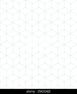 3D cubi turchese su sfondo bianco, motivo senza cuciture. Sfondo geometrico astratto e moderno con pattern ripetitivo. Foto Stock