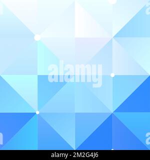 Disegno astratto a mosaico multicolore con sfumatura di colore, realizzato in triangoli blu. Sfondo triangolare geometrico a fotogramma intero. Spazio di copia. Foto Stock