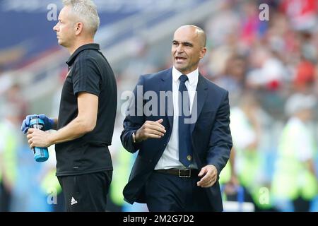 Il capo allenatore belga Roberto Martinez ha illustrato durante la seconda partita della nazionale belga di calcio i Red Devils contro la nazionale tunisina nello stadio Spartak, a Mosca, in Russia, sabato 23 giugno 2018. Il Belgio ha vinto il suo primo gioco di fase di gruppo. FOTO DI BELGA BRUNO FAHY Foto Stock