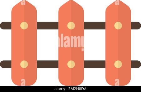 wooden fence illustration in minimal style isolated on background Stock Vector