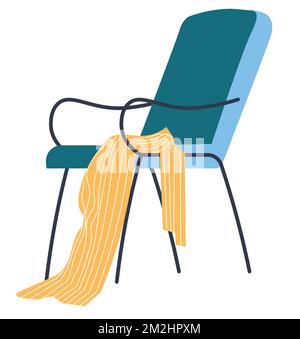 Poltrona minimalista e morbido plaid o vettore coperta Illustrazione Vettoriale