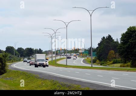 Burnside Drive, una strada arteriosa nel Burnside Industrial Park a Dartmouth, Nuova Scozia, Canada Foto Stock