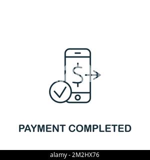 Icona pagamento completato. Icona monocromatica Simple Food Delivery per modelli, web design e infografiche Illustrazione Vettoriale
