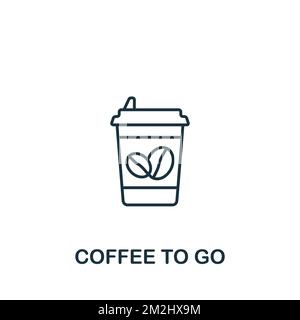 Icona Coffee To Go. Icona monocromatica Simple Food Delivery per modelli, web design e infografiche Illustrazione Vettoriale