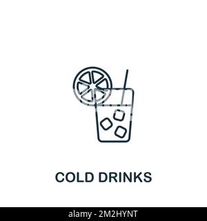 Icona bevande fredde. Icona monocromatica Simple Food Delivery per modelli, web design e infografiche Illustrazione Vettoriale