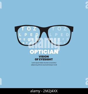Optician Vision Of Eyesight. Vector Illustration Stock Vector