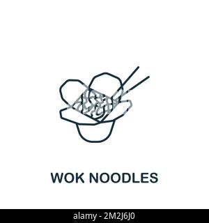 Wok Noodles icona. Icona monocromatica Simple Food Delivery per modelli, web design e infografiche Illustrazione Vettoriale