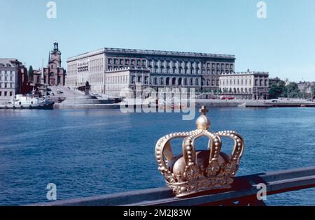 Vista del Palazzo reale, Stoccolma, Svezia 1960s Foto Stock