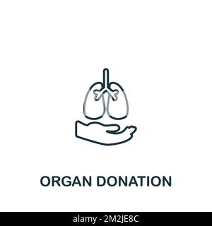 Icona donazione organi. Icona monocromatica Simple Healthcare per modelli, web design e infografiche Illustrazione Vettoriale