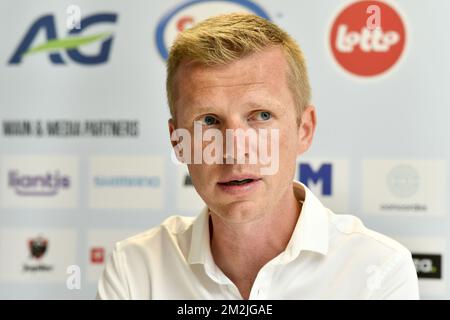 Frederik Broche ha illustrato nel corso di una conferenza stampa della Federazione ciclistica belga (KBWB-RLVB) a Bruxelles per annunciare la selezione per i prossimi campionati mondiali, lunedì 10 settembre 2018. I Campionati mondiali di ciclismo su strada UCI si svolgono dal 23 al 30 settembre a Innsbruck, Austria. FOTO DI BELGA DIRK WAEM Foto Stock