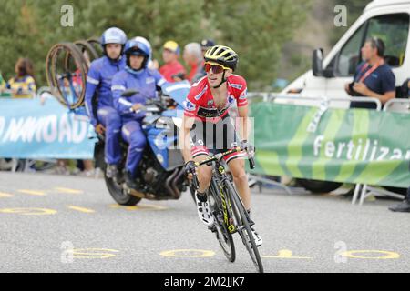 Simon Yates di Mitchelton - Scott ha illustrato alla 20th tappa della 'Vuelta a Espana', Tour della Spagna, 97,3km da Escaldes-Engordany a Sant-Julia de Loria, Spagna, sabato 15 settembre 2018. FOTO DI BELGA YUZURU SUNADA FRANCE OUT Foto Stock