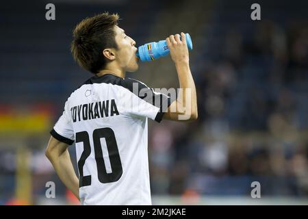 Yuta Toyokawa di Eupen ha mostrato durante la partita della Jupiler Pro League tra Waasland-Beveren ed Eupen, a Beveren, sabato 15 settembre 2018, il 7th° giorno della Jupiler Pro League, la stagione del campionato di calcio belga 2018-2019. BELGA FOTO KRISTOF VAN ACCOM Foto Stock