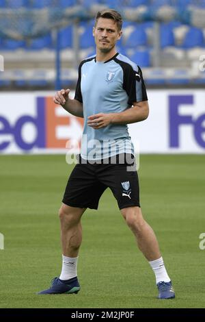 Il forward Markus Rosenberg di Malmo FF è stato raffigurato durante un allenamento del club svedese Malmo FF, mercoledì 19 settembre 2018 a Genk. Domani Malmo FF incontrerà la squadra di calcio belga KRC Genk il primo giorno della tappa di gruppo della UEFA Europa League. FOTO DI BELGA YORICK JANSENS Foto Stock