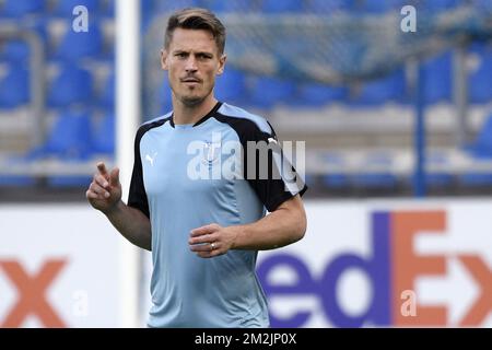 Il forward Markus Rosenberg di Malmo FF è stato raffigurato durante un allenamento del club svedese Malmo FF, mercoledì 19 settembre 2018 a Genk. Domani Malmo FF incontrerà la squadra di calcio belga KRC Genk il primo giorno della tappa di gruppo della UEFA Europa League. FOTO DI BELGA YORICK JANSENS Foto Stock