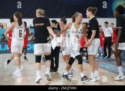 Belgian Cats Julie Allemand ha raffigurato durante una partita di basket tra la nazionale belga Cats e il Giappone, domenica 23 settembre 2018 a Tenerife, Spagna, la seconda partita della fase di gruppo della Coppa del mondo delle Donne, nel Gruppo C. BELGA FOTO VIRGINIE LEFOUR Foto Stock