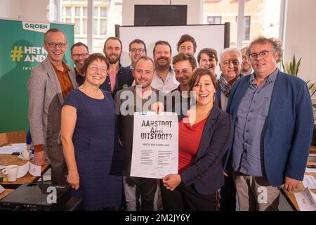 Illustration shows a meting with Groen head of lists of main Flemish cities and Brussels, in Gent, Wednesday 26 September 2018. Local elections are held on 14 October in Belgium. BELGA PHOTO JAMES ARTHUR GEKIERE  Stock Photo