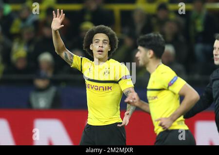 Dortmund's Axel Witsel pictured during a game between Belgian soccer team Club Brugge KV and German team Borussia Dortmund in Dortmund, Germany, Wednesday 28 November 2018, on the fifth day of the UEFA Champions League, in group A. BELGA PHOTO BRUNO FAHY Stock Photo