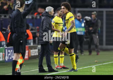 Dortmund's Axel Witsel pictured during a game between Belgian soccer team Club Brugge KV and German team Borussia Dortmund in Dortmund, Germany, Wednesday 28 November 2018, on the fifth day of the UEFA Champions League, in group A. BELGA PHOTO BRUNO FAHY Stock Photo