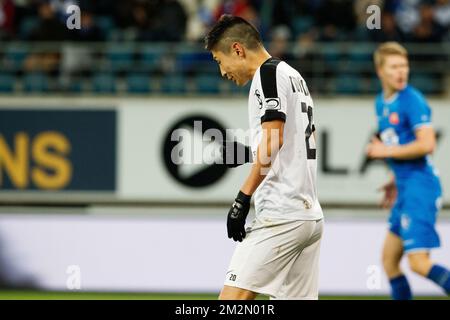 Eupen's Yuta Toyokawa pictured during the soccer match between KAA Gent and KAS Eupen, Sunday 09 December 2018 in Gent, on the 18th day of the 'Jupiler Pro League' Belgian soccer championship season 2018-2019. BELGA PHOTO KURT DESPLENTER Stock Photo