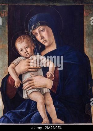 Madonna col Bambino ( Madonna greca ) - tempera su tavola - Giovanni Bellini - 1465 - Milano, Italia, Pinacoteca di Brera Foto Stock