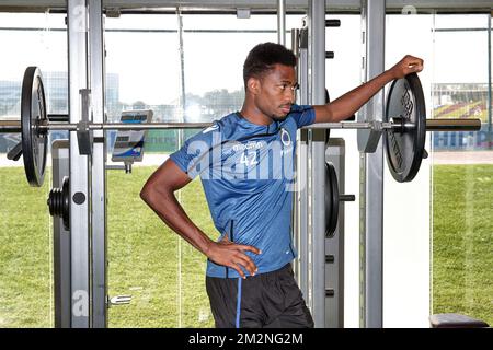 Emmanuel Bonaventure Dennis del Club, nella foto del secondo giorno del campo di allenamento invernale della squadra di calcio belga di prima divisione Club Brugge, in Qatar, lunedì 07 gennaio 2019. FOTO DI BELGA BRUNO FAHY Foto Stock