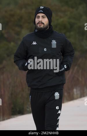 Charleroi's Gjoko Zajkov pictured during the morning run on the fourth day of the winter training camp of Belgian first division soccer team Sporting Charleroi, in Valencia, Spain, Tuesday 08 January 2019. BELGA PHOTO LAURIE DIEFFEMBACQ Stock Photo