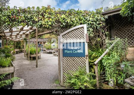 L'ingresso al centro dello stabilimento a Trebah Gardens in Cornovaglia nel Regno Unito. Foto Stock