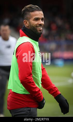 Mehdi Carcela di Standard è stato raffigurato durante una sessione di allenamento della squadra di calcio belga Standard de Liege, mercoledì 06 marzo 2019 a Liegi. BELGA PHOTO VIRGINIE LEFOUR Foto Stock