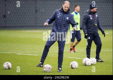 L'allenatore capo di Gent, Jess Thorup, ha illustrato durante una sessione di allenamento della squadra di calcio belga KAA Gent, mercoledì 06 marzo 2019 a Gent. FOTO DI BELGA JASPER JACOBS Foto Stock