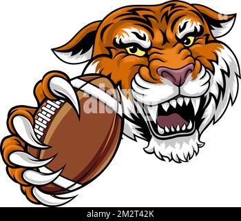 Tiger American Football Sports Team Animal Mascot Illustrazione Vettoriale
