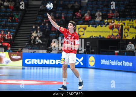 Jacob Holm (Danimarca). EHF Euro 2022. Foto Stock