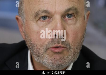 Il Presidente entrante dell'UNICEF Belgio Roland Steisel ha illustrato nel corso di una conferenza stampa dell'Unicef Belgio sul direttore provvisorio Sinobin, lunedì 13 maggio 2019, a Bruxelles. A Sinobin fu chiesto di scendere dopo essere stato collegato ad un'indagine federale sulle frodi di adozione da parte di Hacer Puente, non profit, dove in precedenza ha guidato il dipartimento del tesoro. FOTO DI BELGA THIERRY ROGE Foto Stock