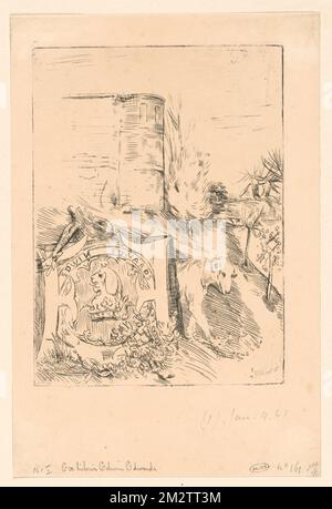 Ex-Libris Edwin Edwards , Storie, Casas, Alphonse Legros (1837-1911) Foto Stock