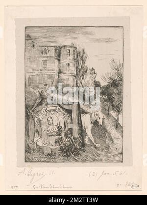 Ex-Libris Edwin Edwards , Storie, Casas, Alphonse Legros (1837-1911) Foto Stock