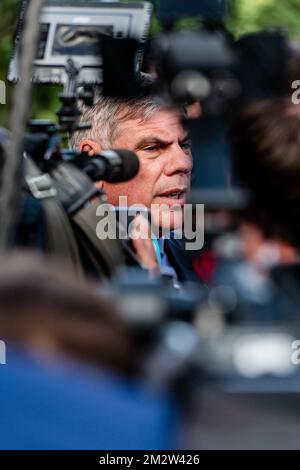 Vlaams Belang's Filip Dewinter arrives at the post-election meeting of Flemish far right party Vlaams Belang, in Londerzeel, Sunday 26 May 2019. Belgium had regional, federal and European elections on Sunday. BELGA PHOTO JONAS ROOSENS Stock Photo