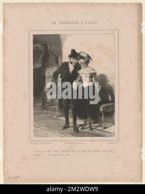 Faudra pas dire à mon Hippolyte que j'ai soupé avec Charles, mon petit - Edourd!...je souperai avec vous ,. Paolo Gavarni (1804-1866). Litografie e altre opere Foto Stock