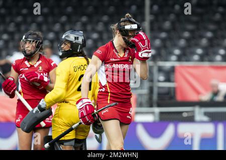 Aline FBE, in Belgio, durante una partita di hockey tra i Red Lions belgi e la Nuova Zelanda, domenica 16 giugno 2019 a Wilrijk, Anversa, partita 14/16 della competizione femminile della FIH Pro League. BELGA FOTO KRISTOF VAN ACCOM Foto Stock