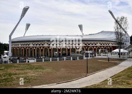 L'illustrazione mostra Minsk durante la preparazione in vista della seconda edizione dei "Giochi europei" che si terrà dal 21 al 30 giugno a Minsk, in Bielorussia. Il belga presenterà 51 atleti provenienti da 11 sport. FOTO DI BELGA DIRK WAEM Foto Stock