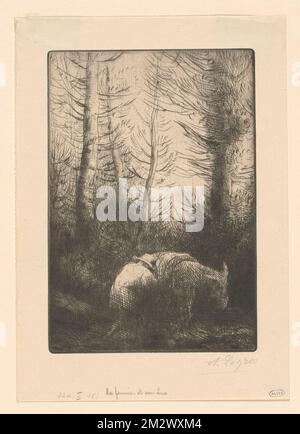 Le fermier et son âne , contadini, asini, Alphonse Legros (1837-1911) Foto Stock