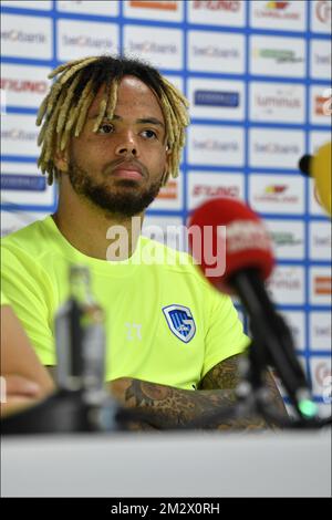 Theo Bongonda di Genk è stato raffigurato durante una conferenza stampa per presentare i nuovi protagonisti di KRC Genk. Venerdì 28 giugno 2019. FOTO DI BELGA JOHAN EYCKENS Foto Stock