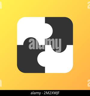 Puzzle modello di quattro pezzi icona logo eps 10 Illustrazione Vettoriale