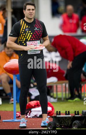 Il belga Philip Milanov ha illustrato il terzo giorno dei Campionati europei di atletica leggera First League, domenica 11 agosto 2019 a Sandnes, Norvegia. FOTO DI BELGA JASPER JACOBS Foto Stock