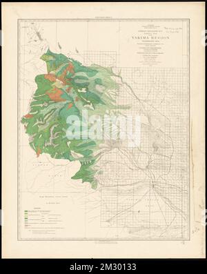 Mappa forestale della regione di Yakima, Washington Ter. Che mostra gli elementi predominanti della foresta che copre , foreste e foreste, Stato di Washington, Yakima River Valley, Mappe, Alberi, Washington state, Yakima River Valley, Mappe, Yakima River Valley Washington, Mappe Norman B. Leventhal Map Center Collection Foto Stock