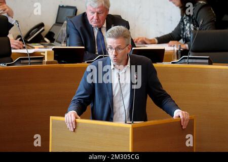 Stephane Hazee di Ecolo, nella foto di una sessione plenaria al Parlamento vallone di Namur, lunedì 16 settembre 2019. FOTO DI BELGA BRUNO FAHY Foto Stock