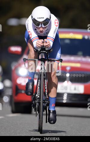 British Elynor Backstedt ha mostrato in azione durante il Women Junior Individual Time Trial ai Campionati del mondo di UCI Road a Harrogate, North Yorkshire, Regno Unito, lunedì 23 settembre 2019. I Mondi si svolgono dal 21 al 29 settembre. FOTO DI BELGA YORICK JANSENS Foto Stock