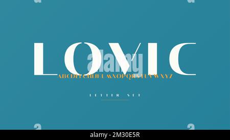 Vettore moderno sans serif carattere chic, set di lettere maiuscole, alfabeto, tipografia Illustrazione Vettoriale