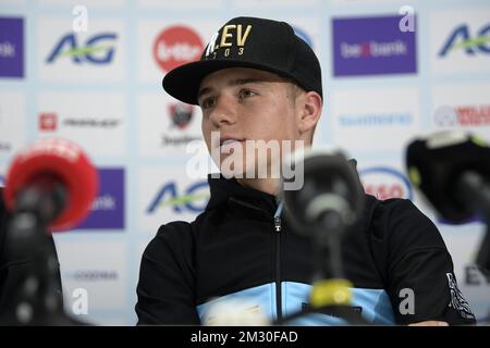 Il belga Remco Evenepoel è stato raffigurato durante la gara Men Junior ai Campionati mondiali di ciclismo UCI Road a Harrogate, North Yorkshire, Regno Unito, giovedì 26 settembre 2019. I Mondi si svolgono dal 21 al 29 settembre. FOTO DI BELGA YORICK JANSENS Foto Stock