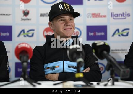 Il belga Remco Evenepoel è stato raffigurato durante la gara Men Junior ai Campionati mondiali di ciclismo UCI Road a Harrogate, North Yorkshire, Regno Unito, giovedì 26 settembre 2019. I Mondi si svolgono dal 21 al 29 settembre. FOTO DI BELGA YORICK JANSENS Foto Stock